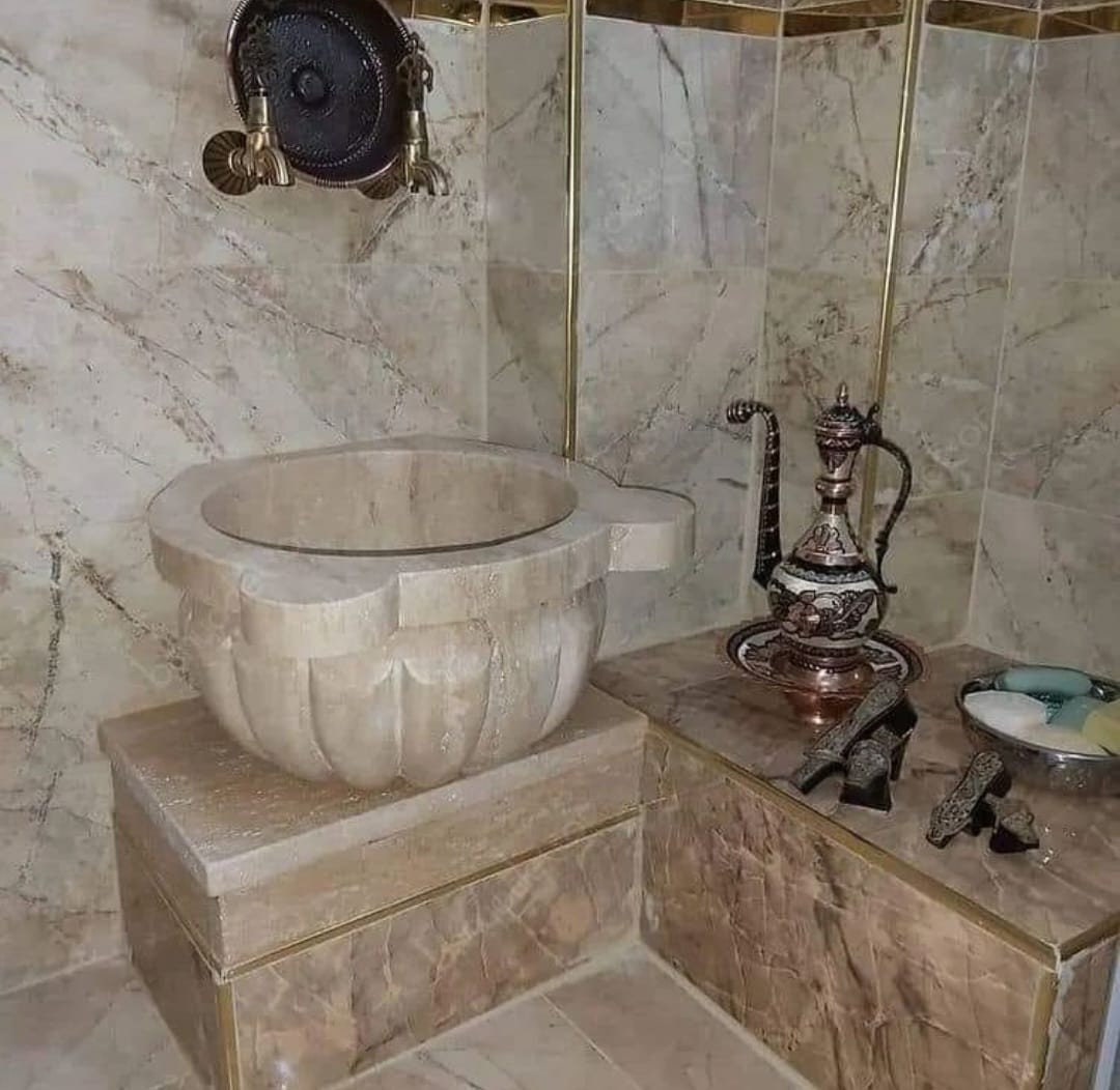 Natural Travertine Turkish Bath Sink