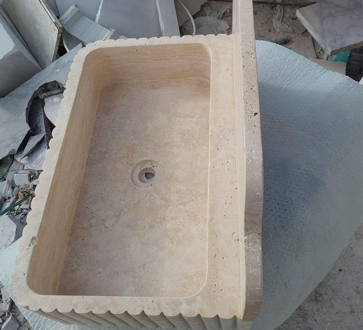 Travertine Arc Wall Sink