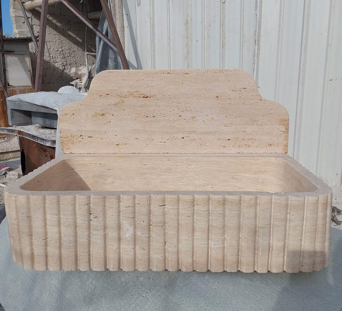 Travertine Arc Wall Sink