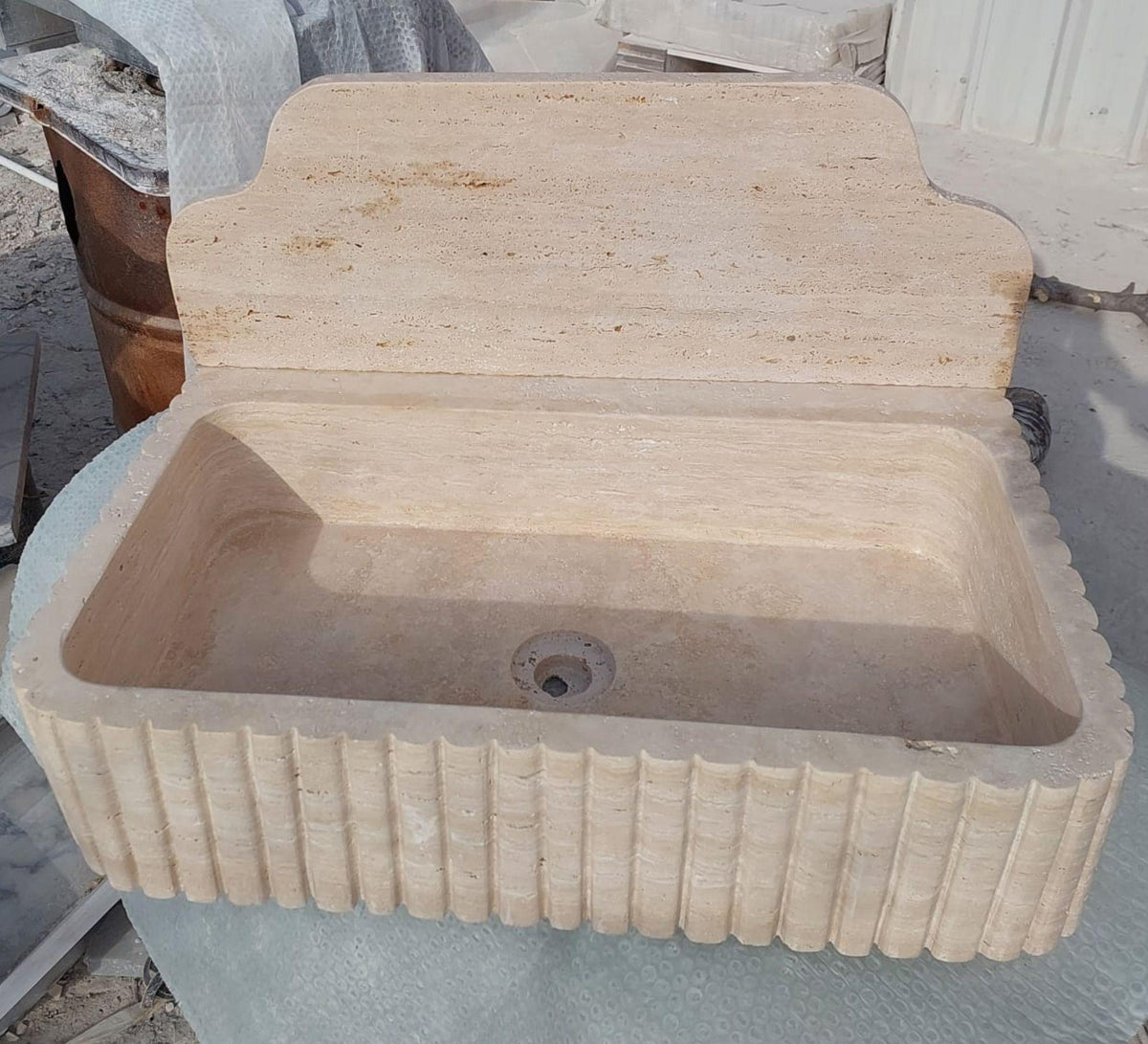 Travertine Arc Wall Sink