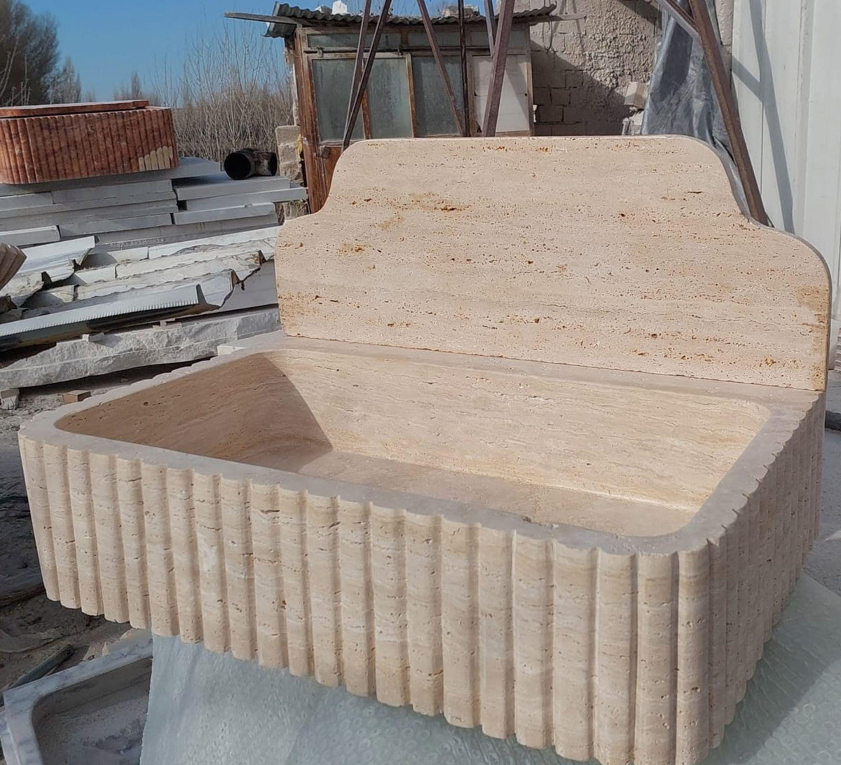 Natural Travertine Wall Mount Sink