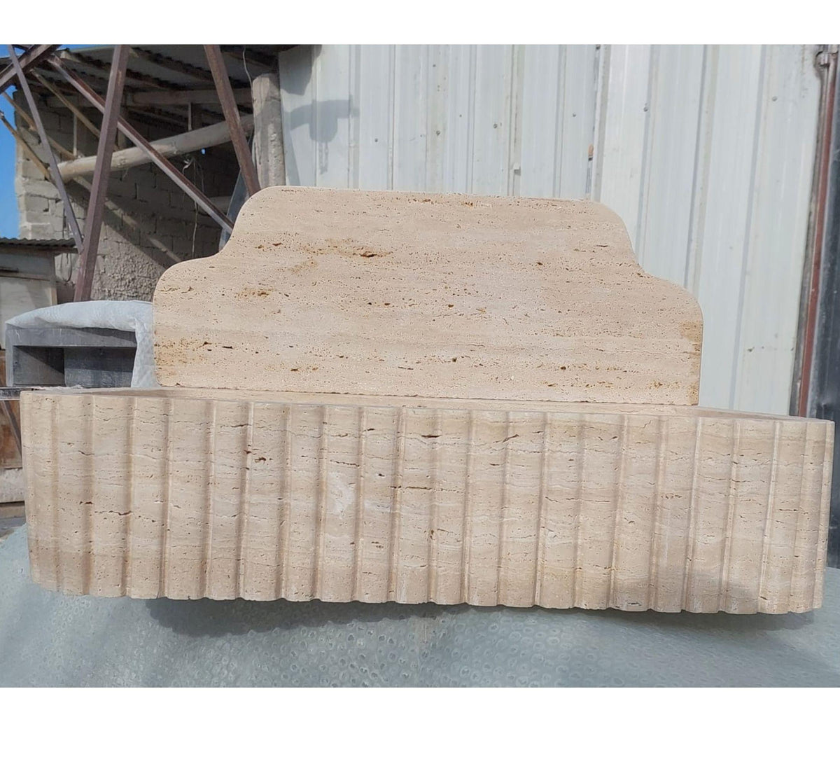 Travertine Arc Wall Sink