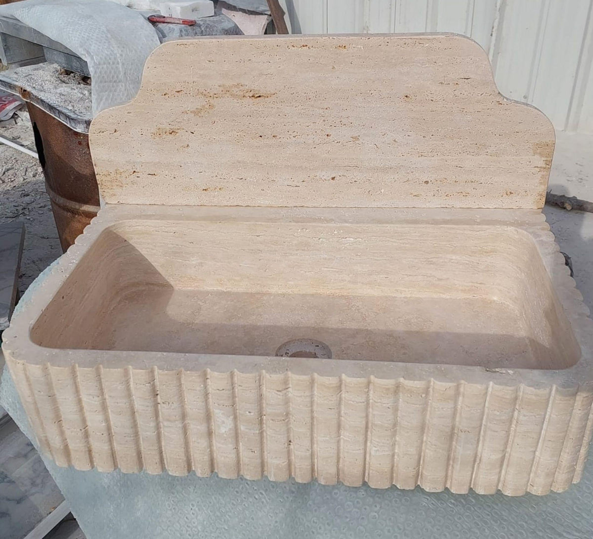 Travertine Arc Wall Sink