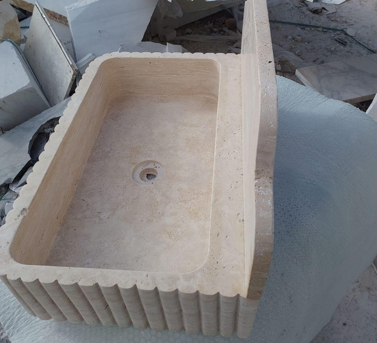 Travertine Arc Wall Sink
