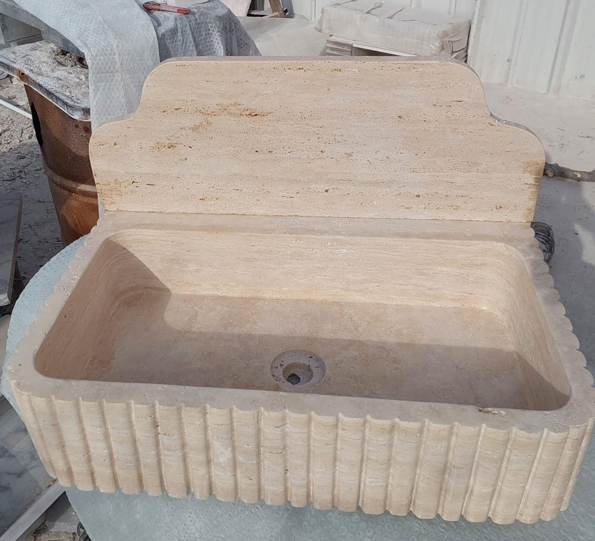 Travertine Arc Wall Sink