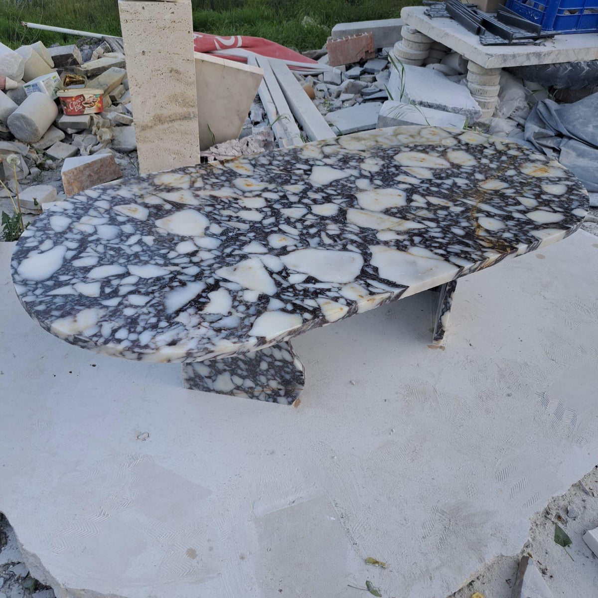 Calacatta Viola Orta Sehpa, 50 × 24 inç