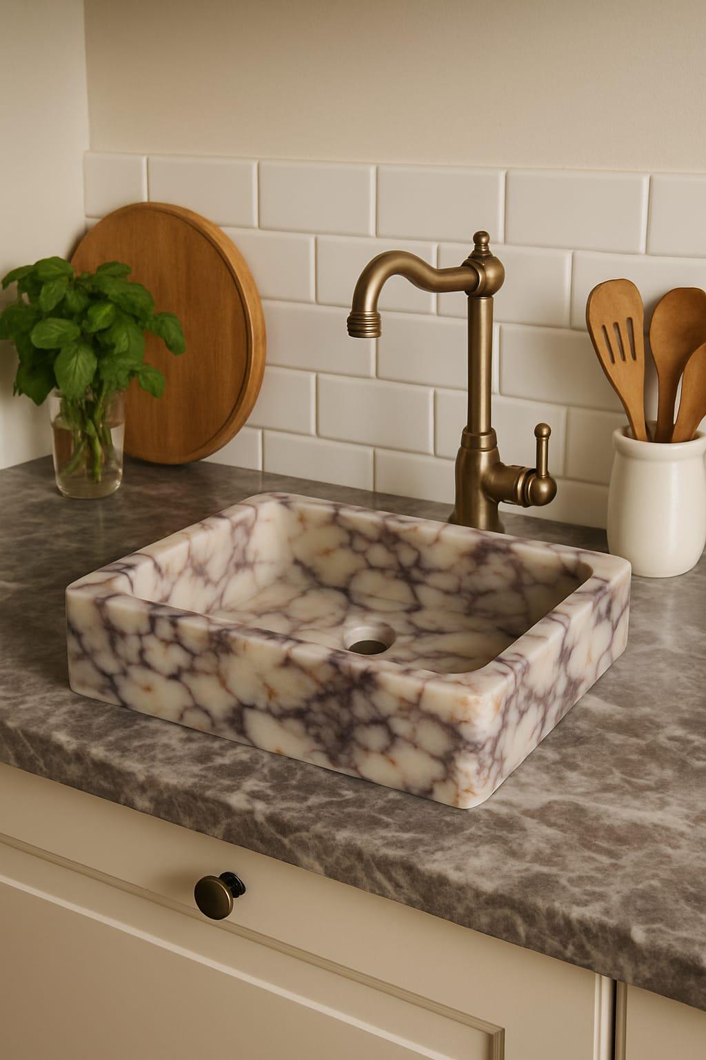 Calacatta Viola Powder Room Sink