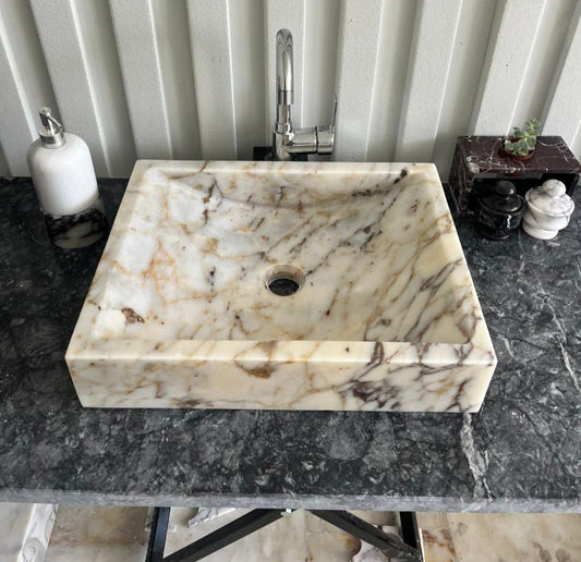 Calacatta Gold Marble Vessel Sink
