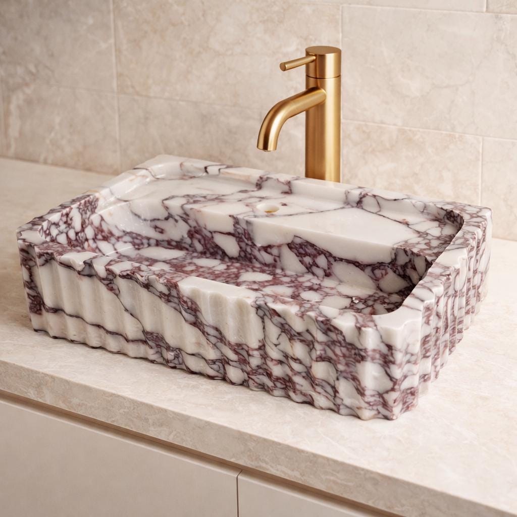 Handmade Calacatta Viola Marble Sink