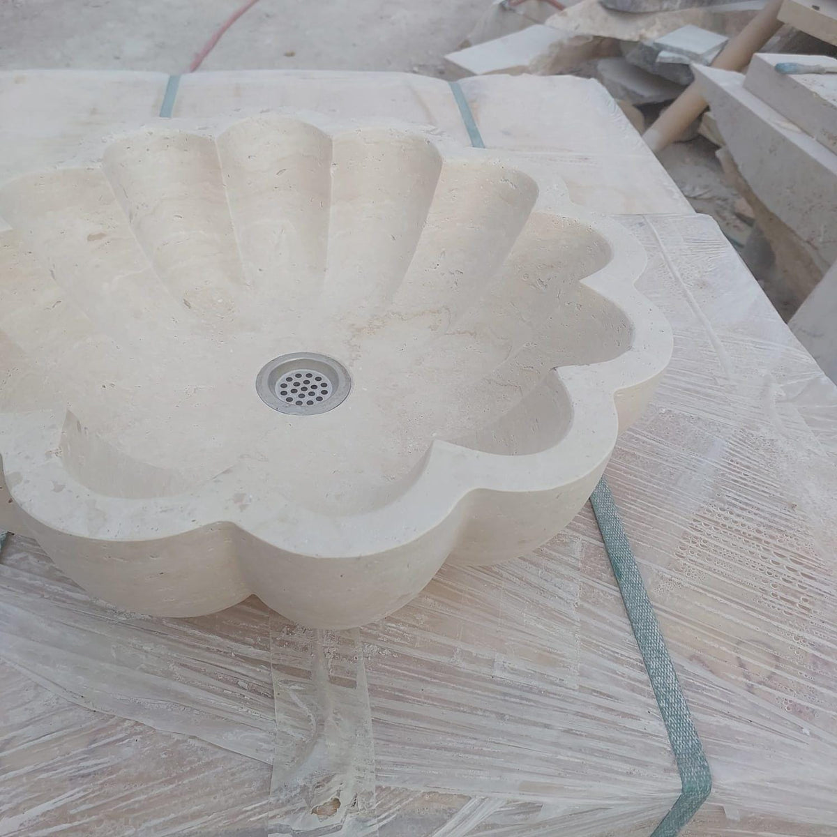 Travertine Flower Basin