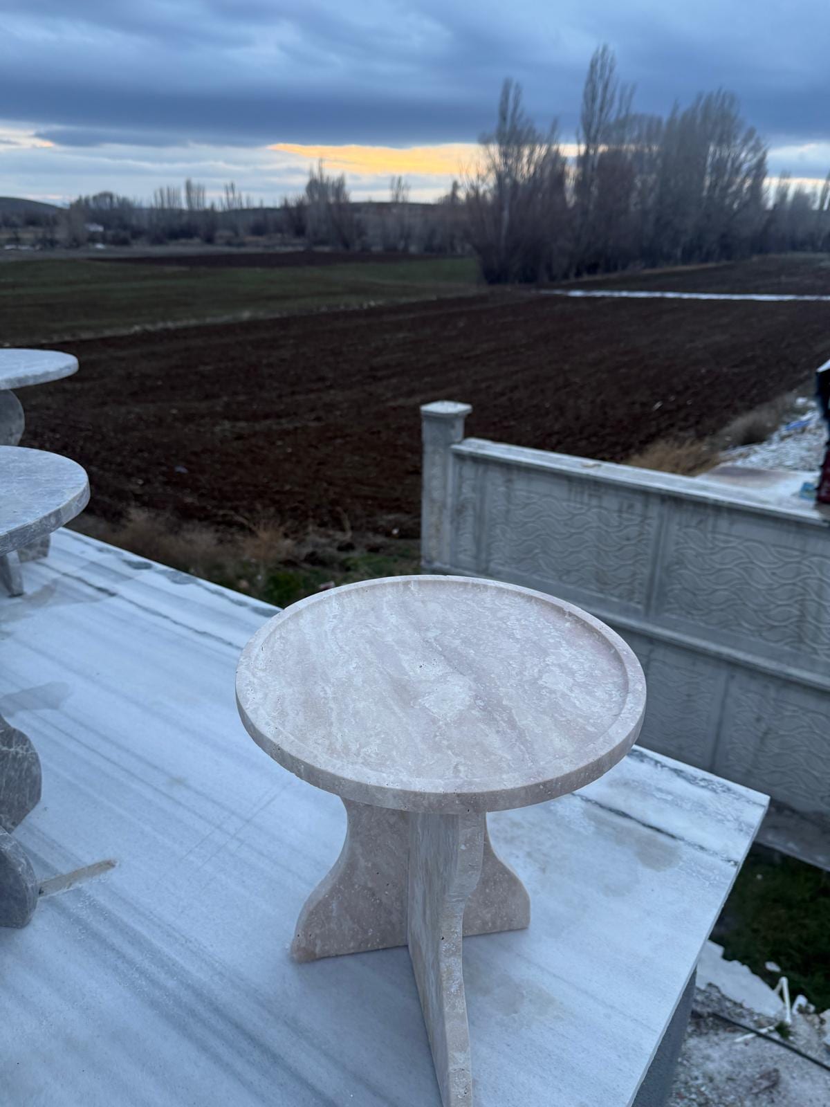 Travertine Cube Side Table