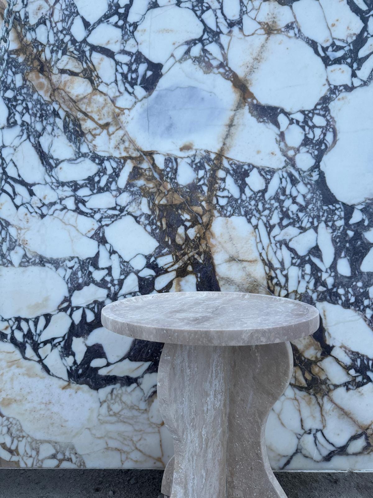 Travertine Cube Side Table
