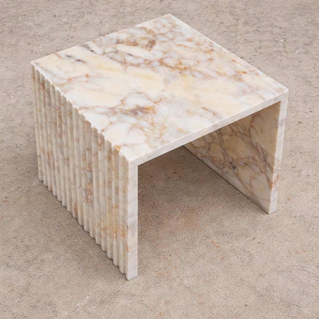 Calacatta Viola Fluted Side Table
