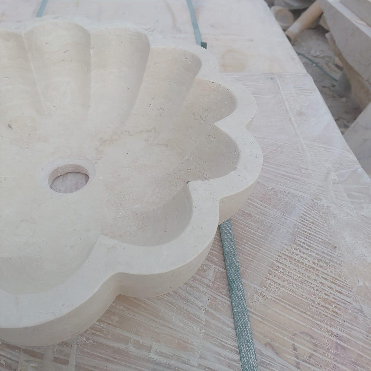 Travertine Flower Basin