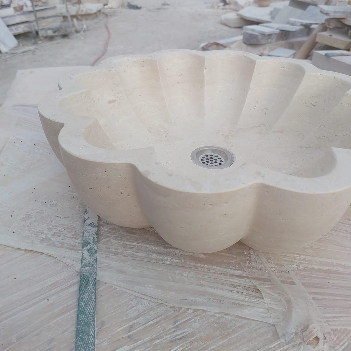 Travertine Flower Basin