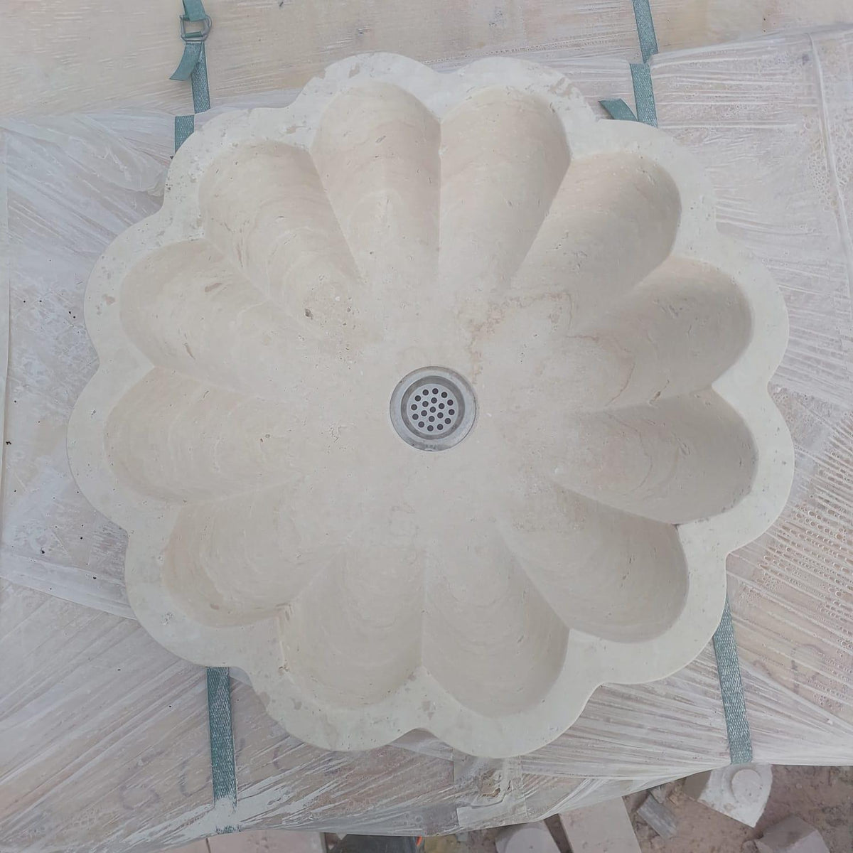 Travertine Flower Basin