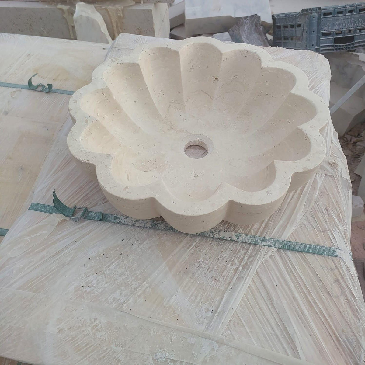 Travertine Flower Basin