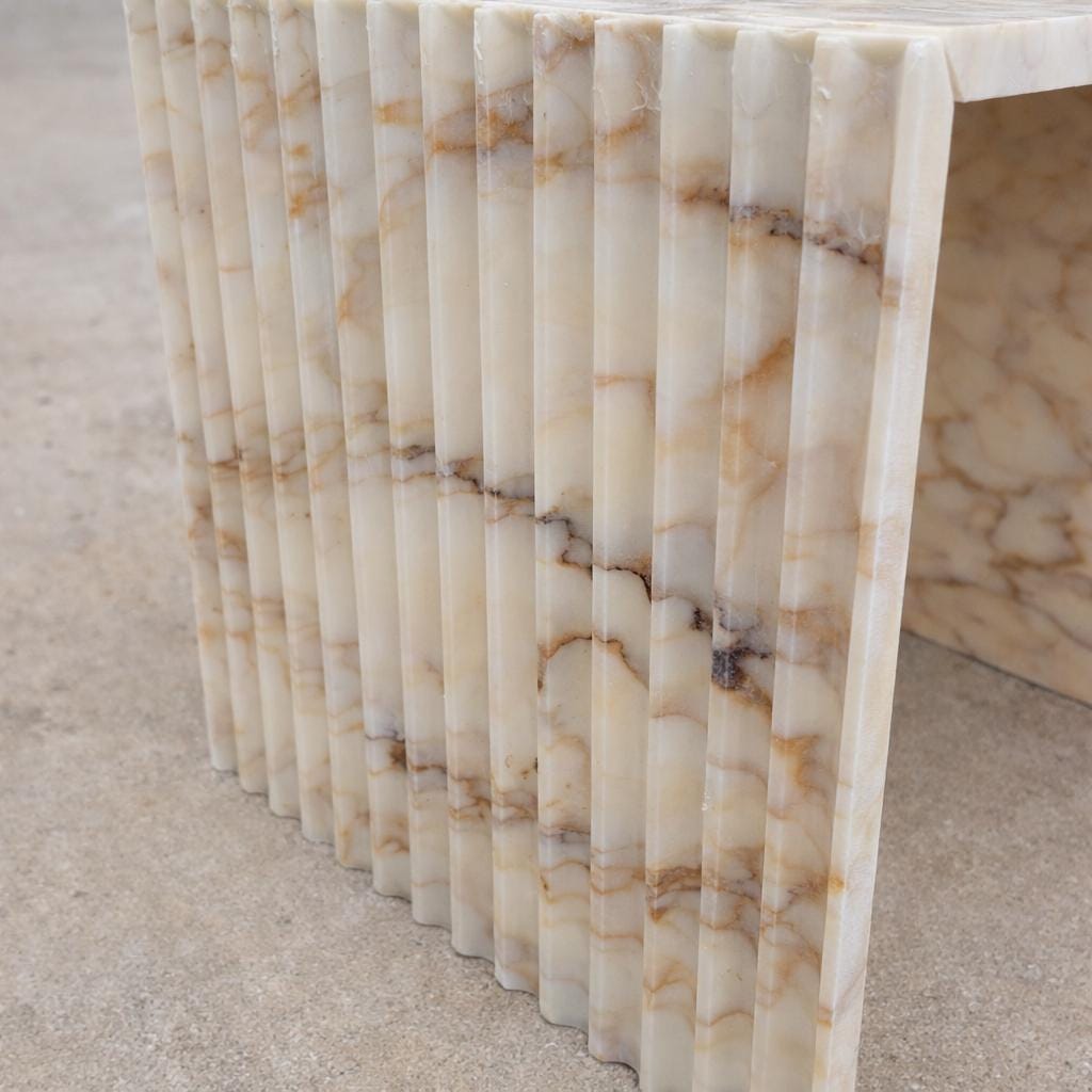 Calacatta Viola Fluted Side Table
