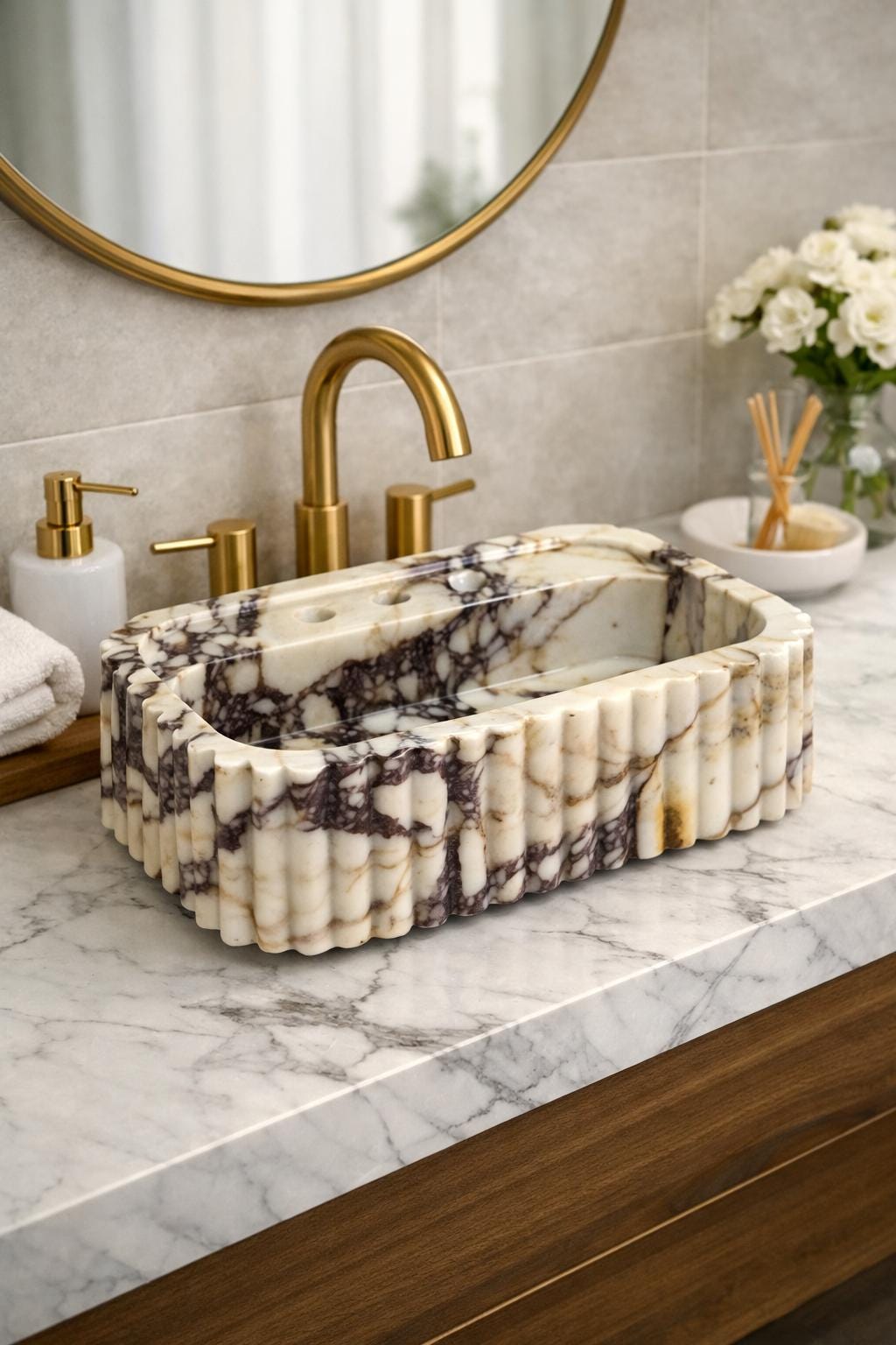 Calacatta Viola Marble Sink