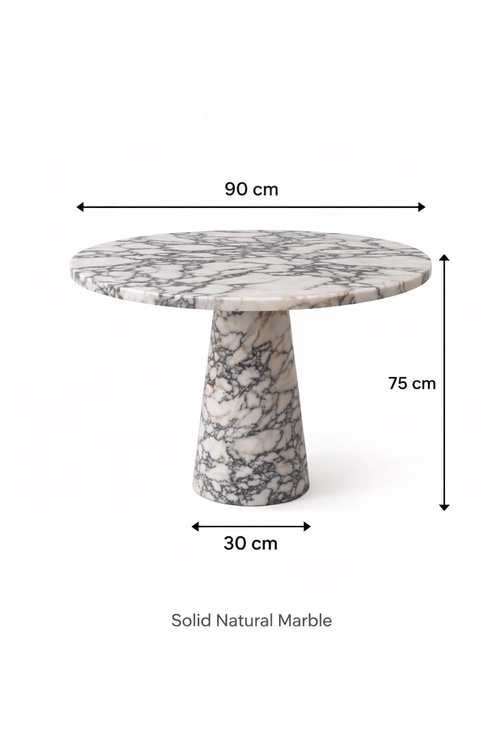 Calacatta Viola Round Dining Table, Ø 90 cm