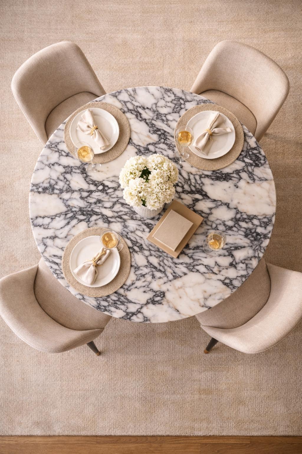Calacatta Viola Round Dining Table, Ø 90 cm