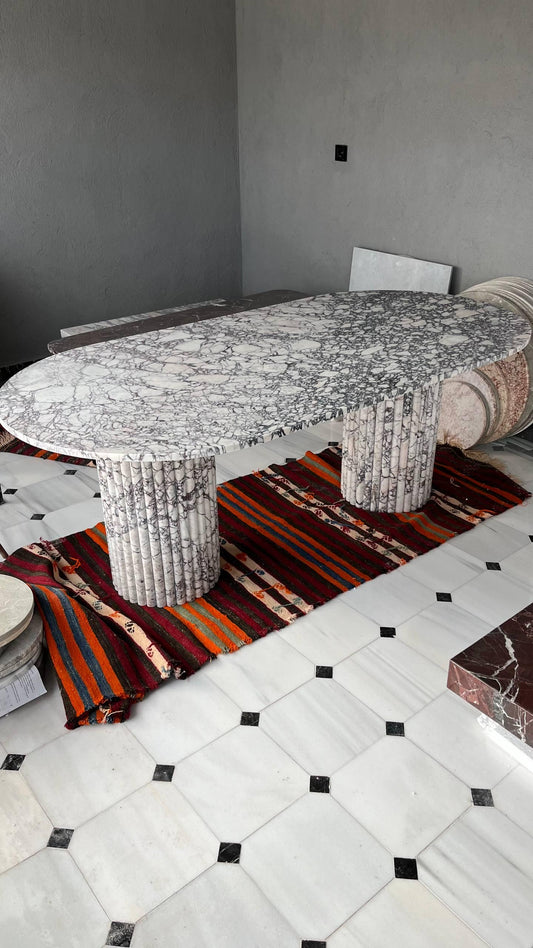 Calacatta Viola Luxury Oval Marble Dining Table