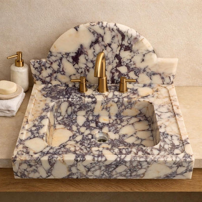 Calacatta Viola Sink with Tall Backsplash
