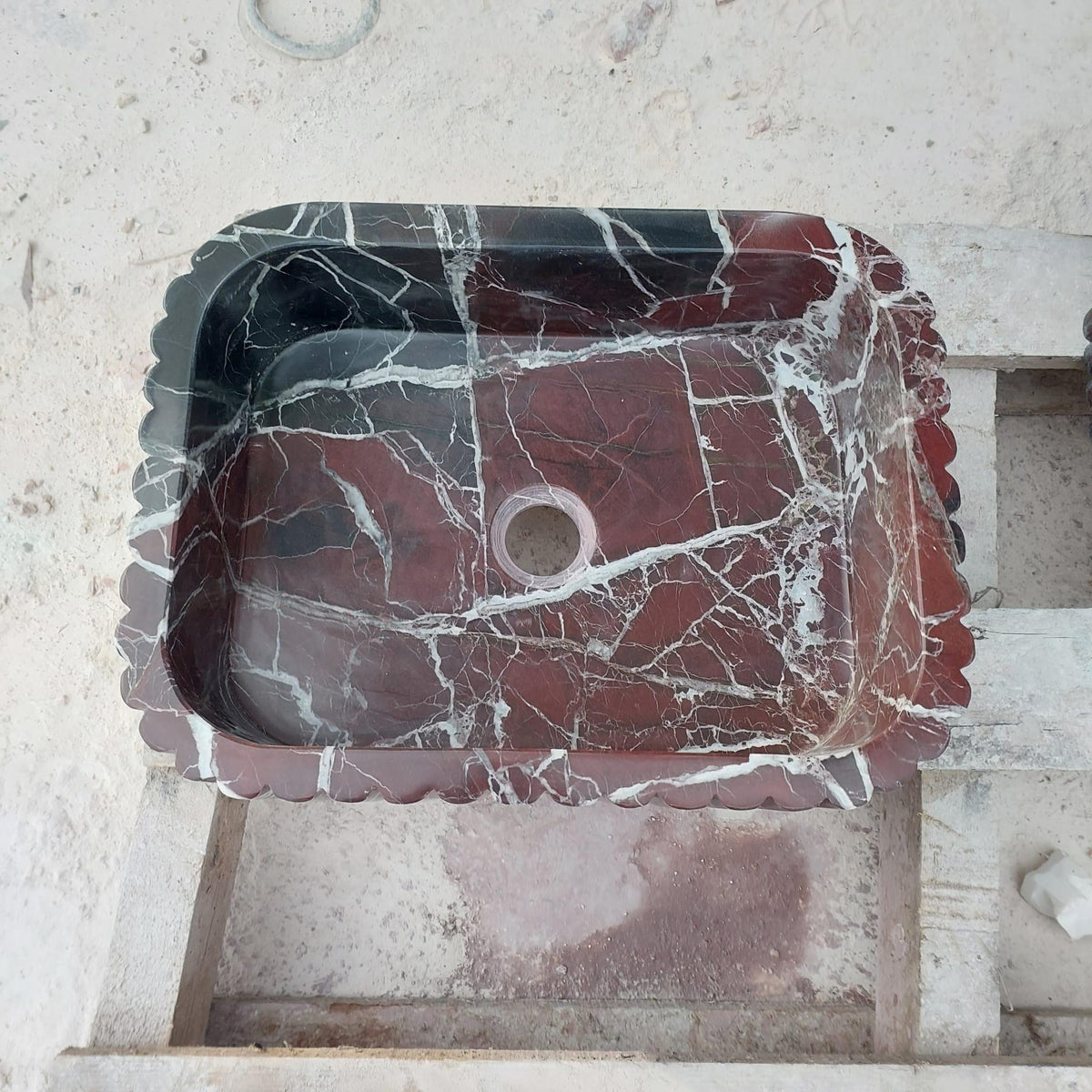 Rosso Levanto Fluted Vessel Sink