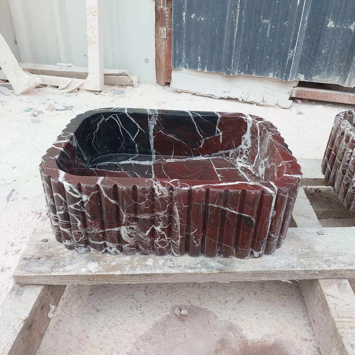 Rosso Levanto Fluted Vessel Sink