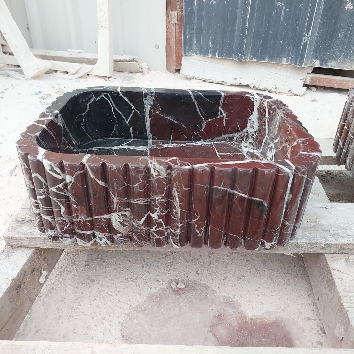 Rosso Levanto Fluted Vessel Sink