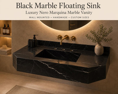 Nero Marquina Floating Vanity