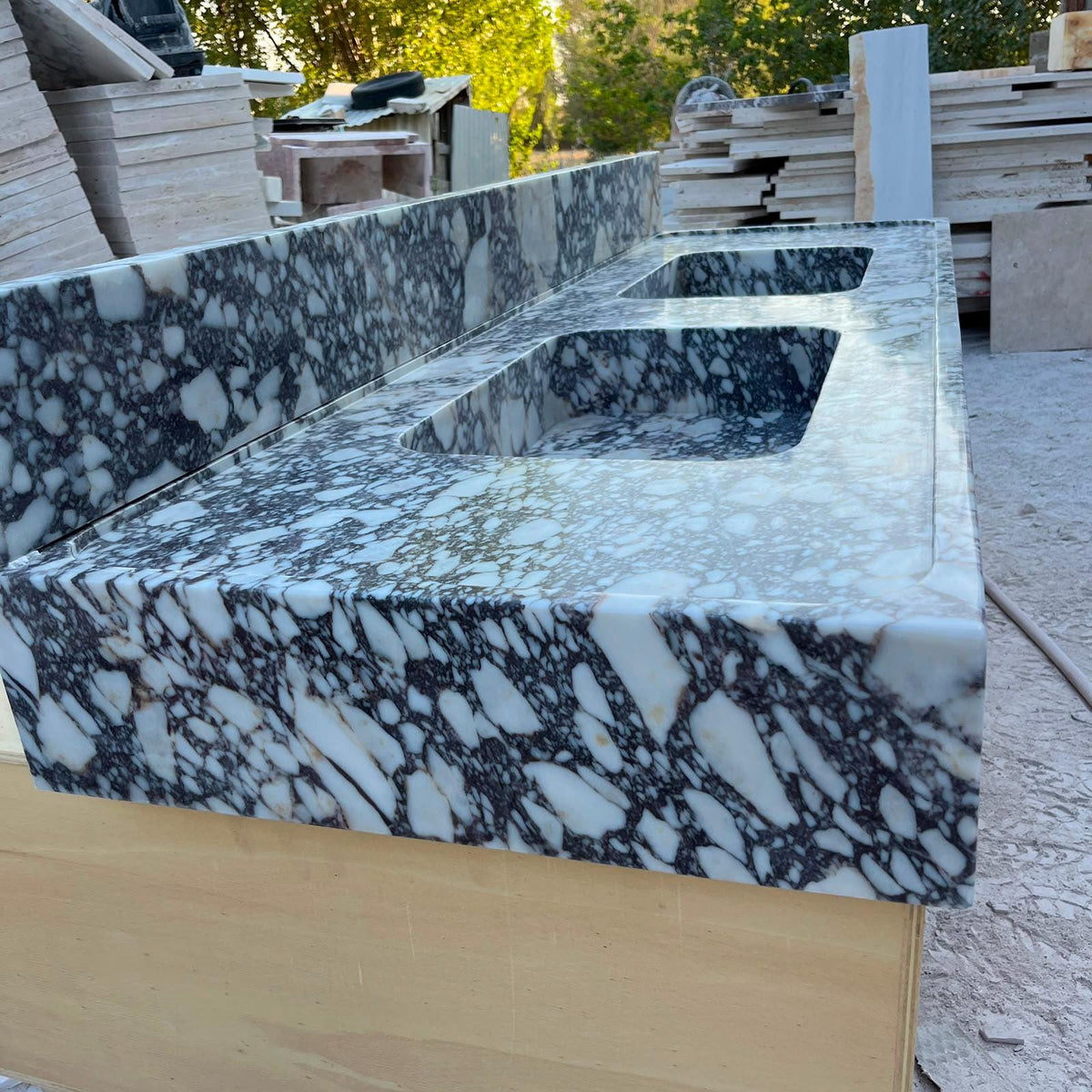 Calacatta Viola Double Vanity Top, 60 in