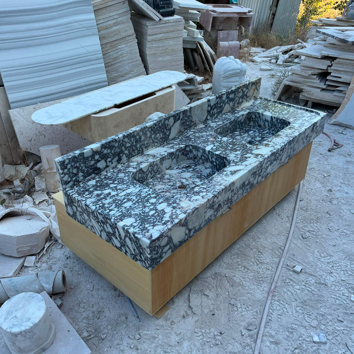 Calacatta Viola Double Vanity Top, 60 in
