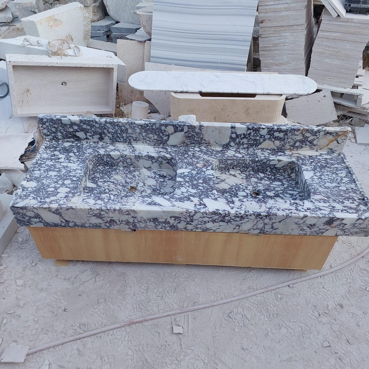 Calacatta Viola Double Vanity Top, 60 in