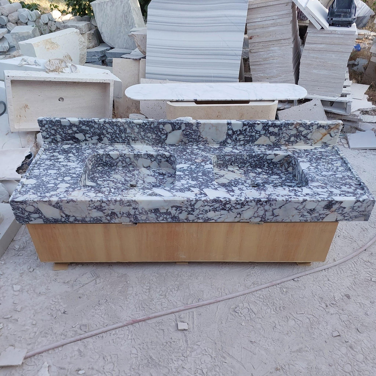 Calacatta Viola Double Vanity Top, 60 in