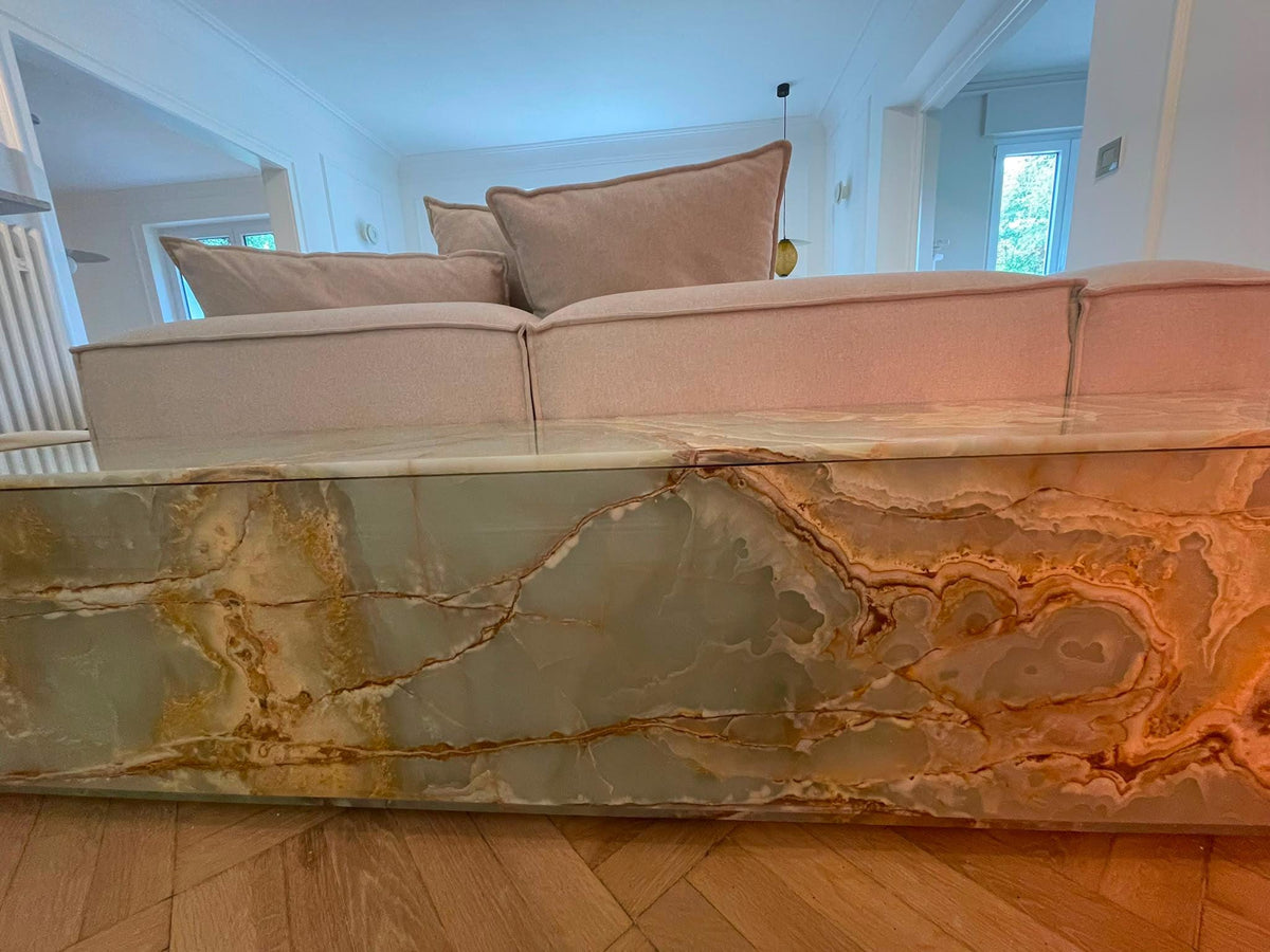 Green Onyx Floating TV Console