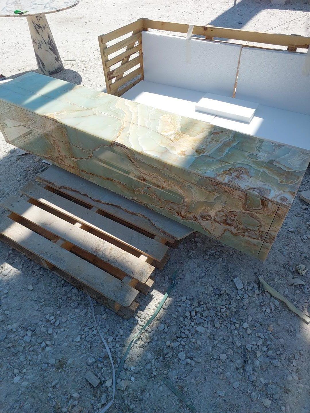 Green Onyx Floating TV Console