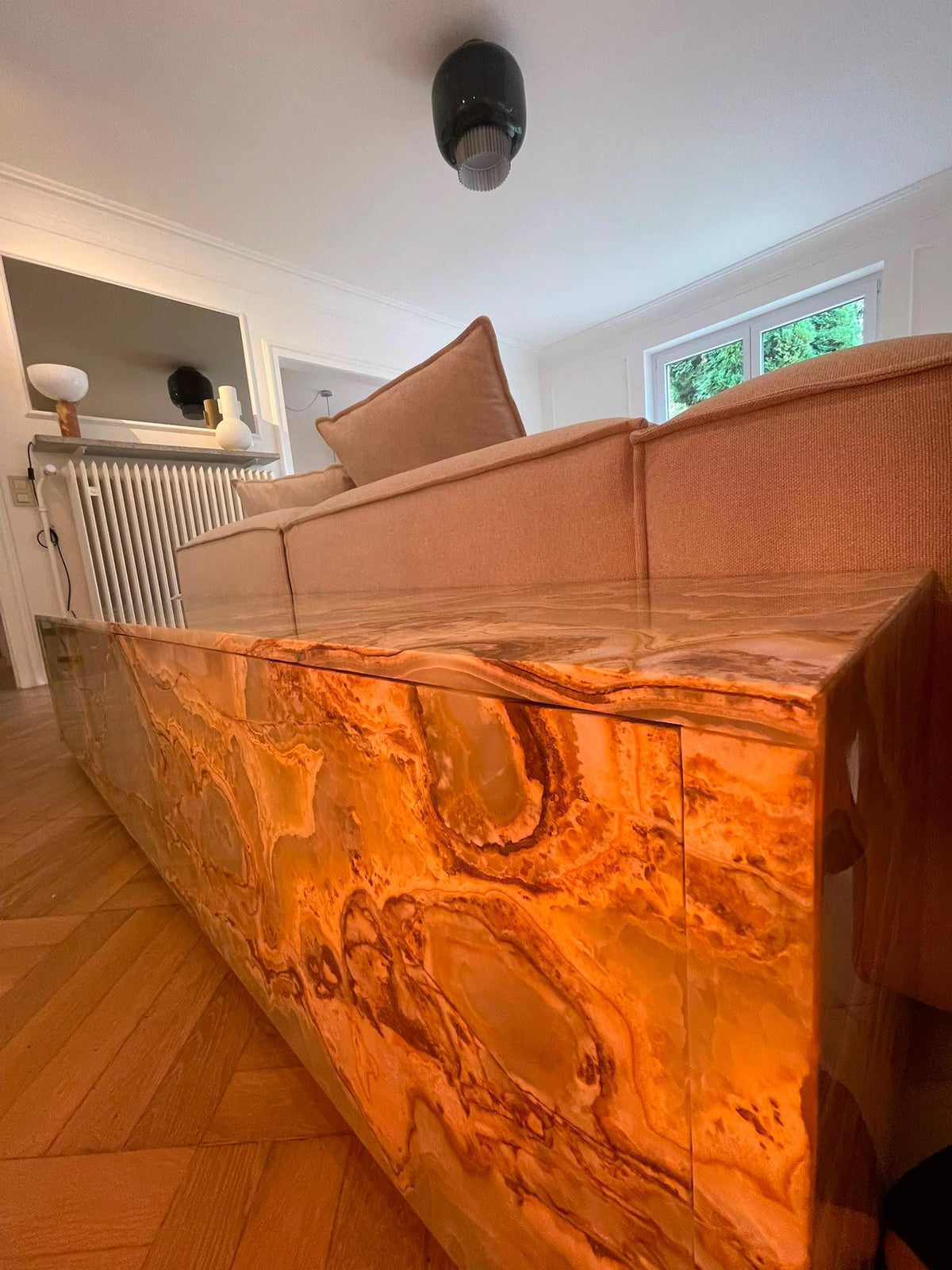 Green Onyx Floating TV Console