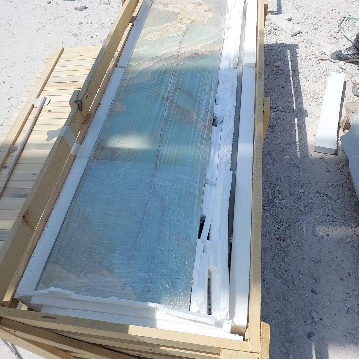 Green Onyx Floating TV Console