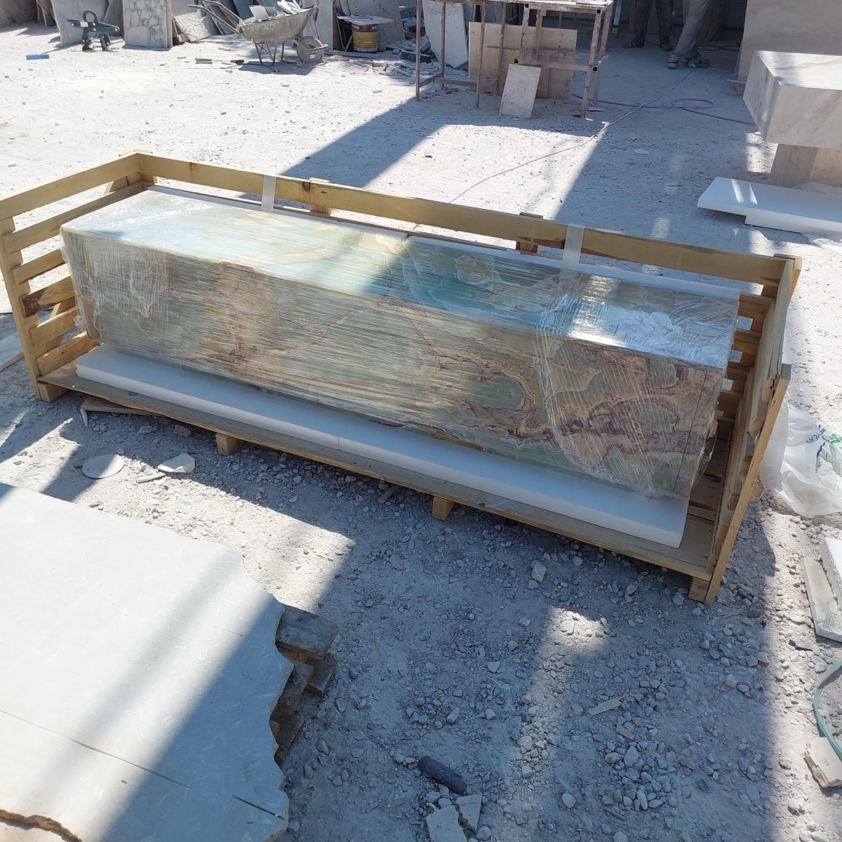 Green Onyx Floating TV Console
