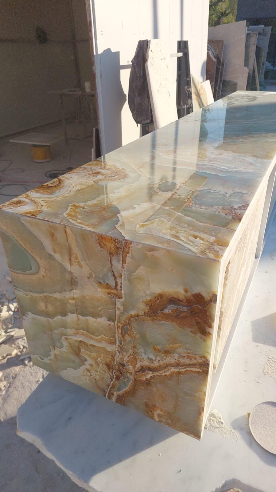 Green Onyx Floating TV Console