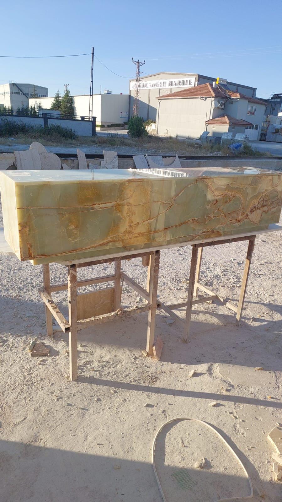 Green Onyx Floating TV Console