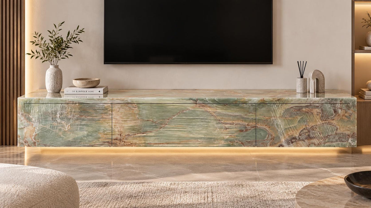 Green Onyx Floating TV Console