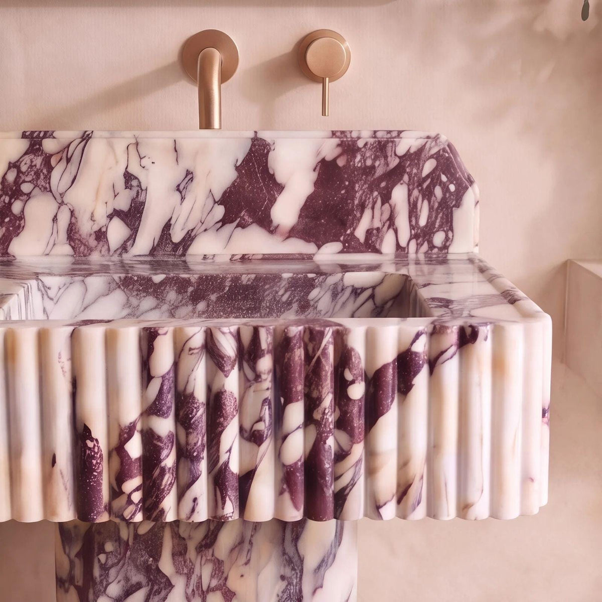 Calacatta Fluted Wall Vanity