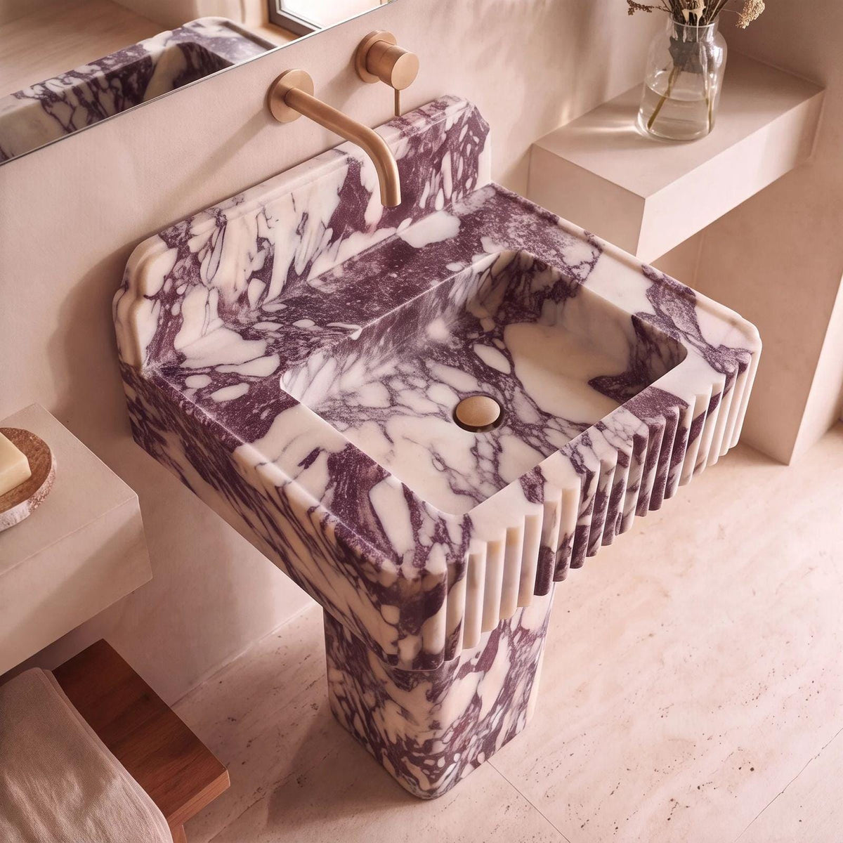 Handmade Calacatta Viola Marble Sink