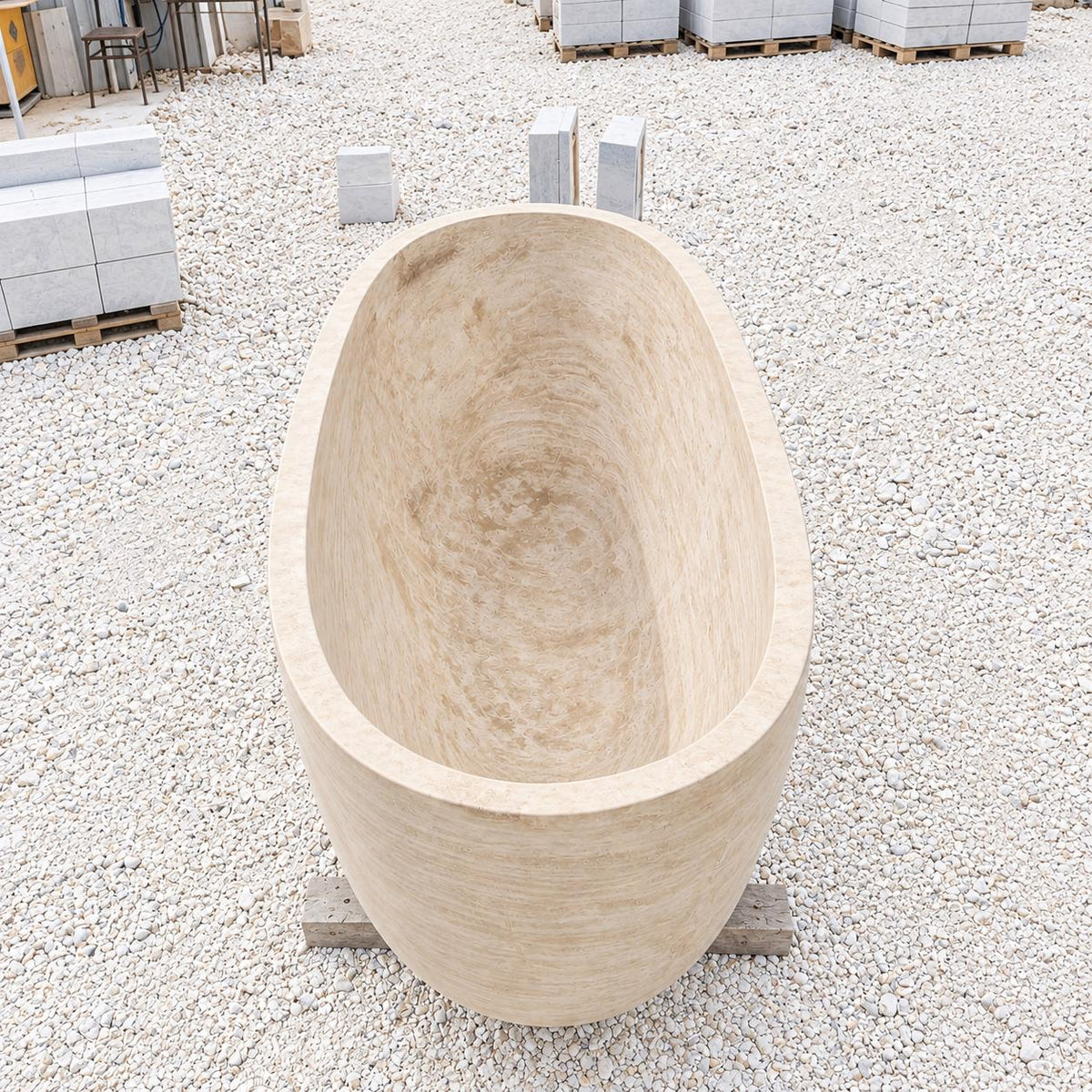 Traverten Oval Küvet
