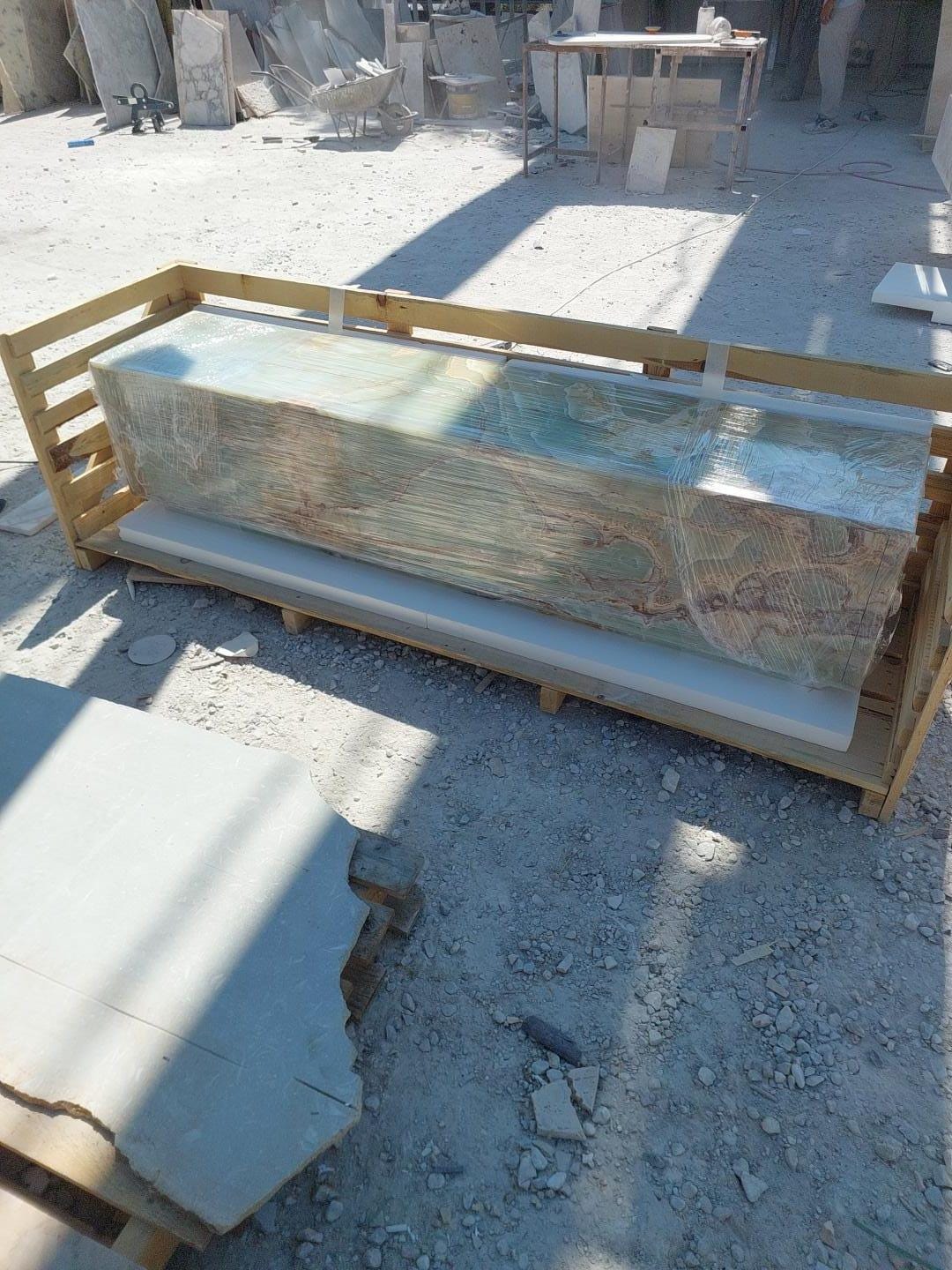 Green Onyx Floating TV Console