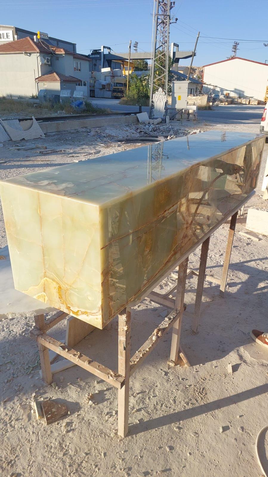 Green Onyx Floating TV Console