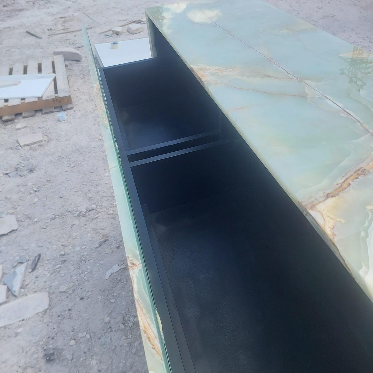 Green Onyx Floating TV Console