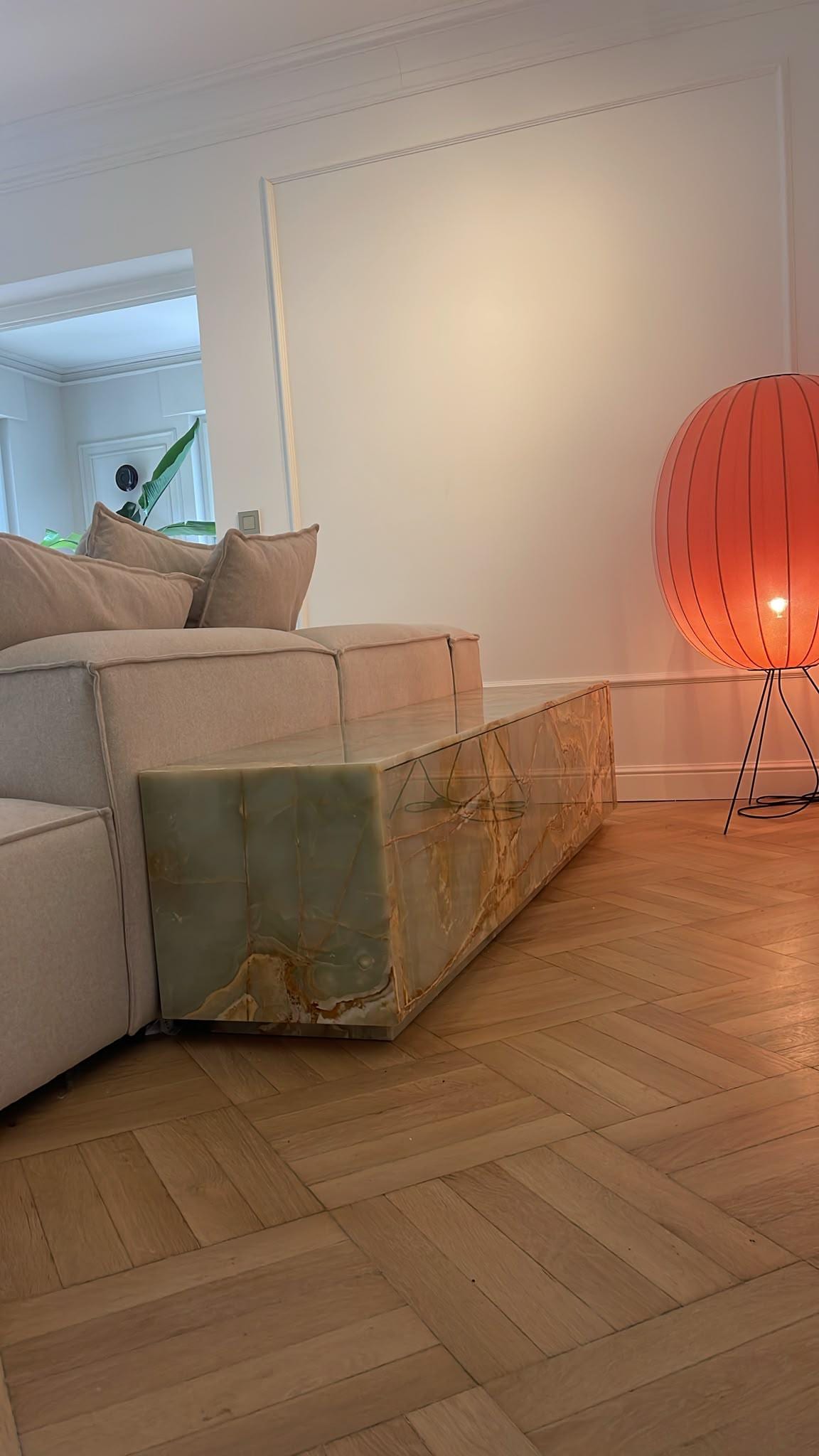 Green Onyx Floating TV Console